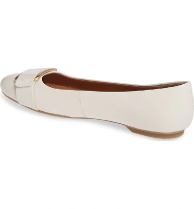 Shop Calvin Klein Oneta Ballet Flat In Soft White Leather