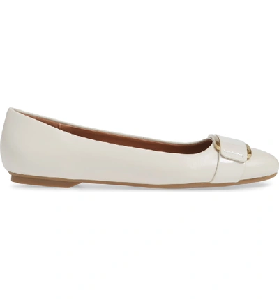 Shop Calvin Klein Oneta Ballet Flat In Soft White Leather