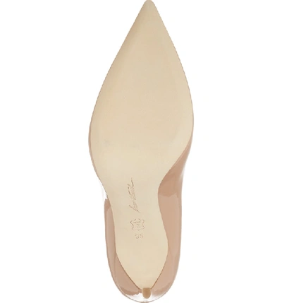 Shop Brian Atwood Valerie Pointy Toe Pump In Cappucino Nude Patent