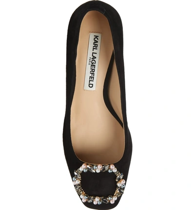 Shop Karl Lagerfeld Hadley Embellished Pump In Black Suede