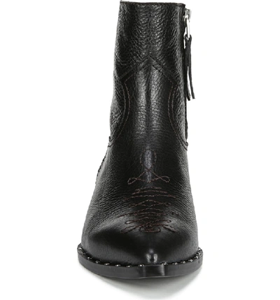 Shop Sam Edelman Ava Western Bootie In Black Leather