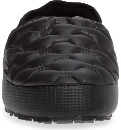 Shop The North Face Thermoball(tm) Water Resistant Traction Mule In Shiny Black/ Beluga Grey