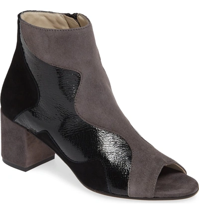 Shop Amalfi By Rangoni Caterina Colorblock Open Toe Bootie In Black Leather