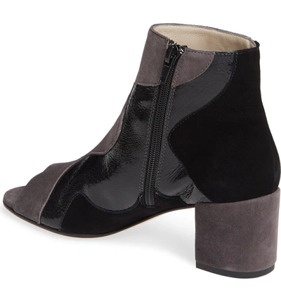 Shop Amalfi By Rangoni Caterina Colorblock Open Toe Bootie In Black Leather