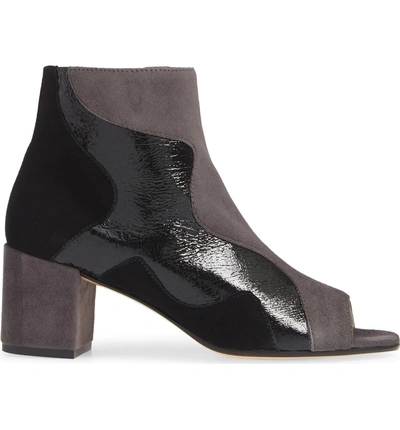Shop Amalfi By Rangoni Caterina Colorblock Open Toe Bootie In Black Leather