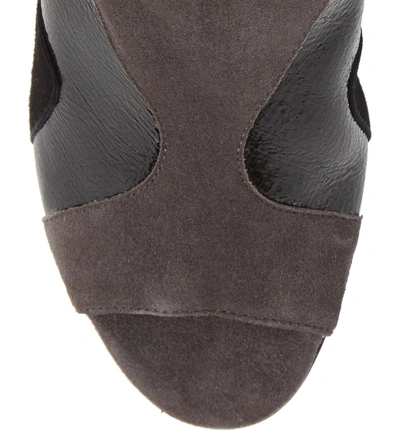 Shop Amalfi By Rangoni Caterina Colorblock Open Toe Bootie In Black Leather