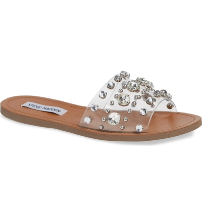 Shop Steve Madden Regent Embellished Slide Sandal In Clear