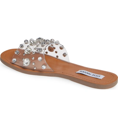 Shop Steve Madden Regent Embellished Slide Sandal In Clear