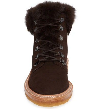 Shop Botkier Winter Genuine Rabbit Fur Trim Boot In Mocha Suede