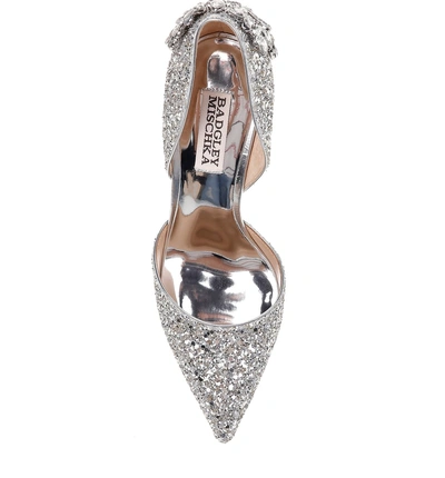 Shop Badgley Mischka Vogue D'orsay Pump In Silver Glitter