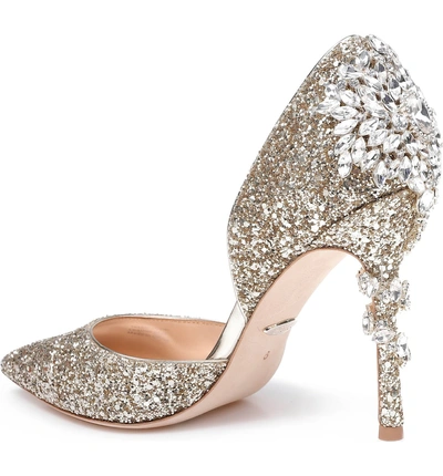 Shop Badgley Mischka Vogue D'orsay Pump In Platino Glitter