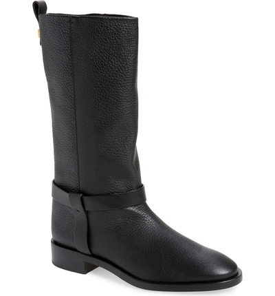 Shop Stuart Weitzman Casey Harness Boot In Pitch Black Westport