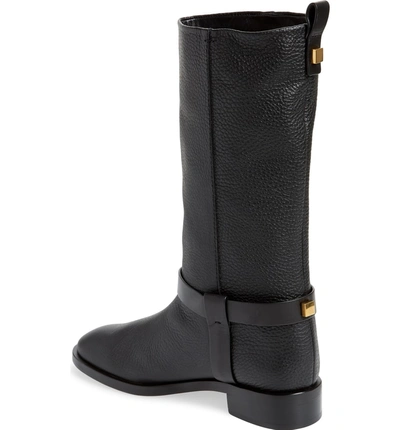 Shop Stuart Weitzman Casey Harness Boot In Pitch Black Westport