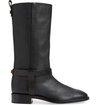 Shop Stuart Weitzman Casey Harness Boot In Pitch Black Westport