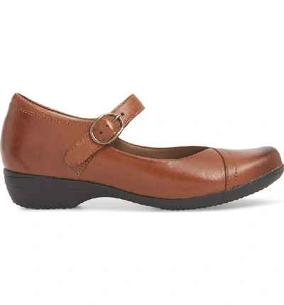 Shop Dansko Fawna Mary Jane Flat In Chestnut Leather