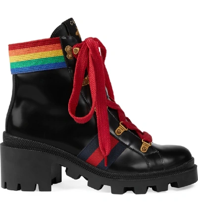 Shop Gucci Rainbow Boot In Black