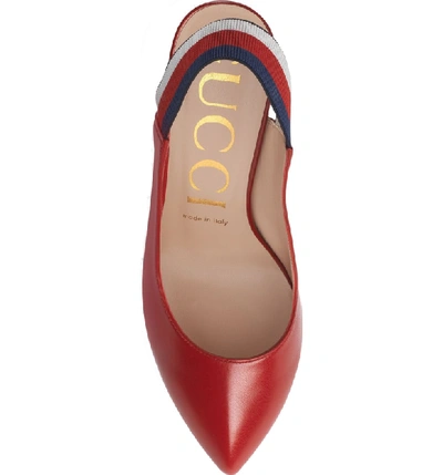 Shop Gucci Sylvie Slingback Pump In Red