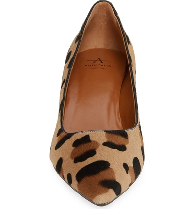 Shop Aquatalia Marianna Genuine Calf Hair Kitten Heel Pump In Leopard