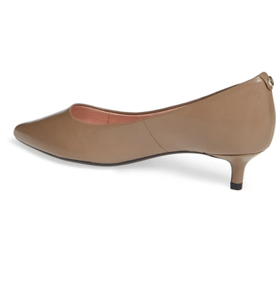 Shop Taryn Rose Naomi Weatherproof Pump In Taupe Leather