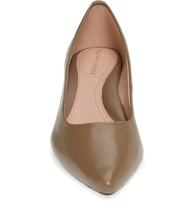 Shop Taryn Rose Naomi Weatherproof Pump In Taupe Leather