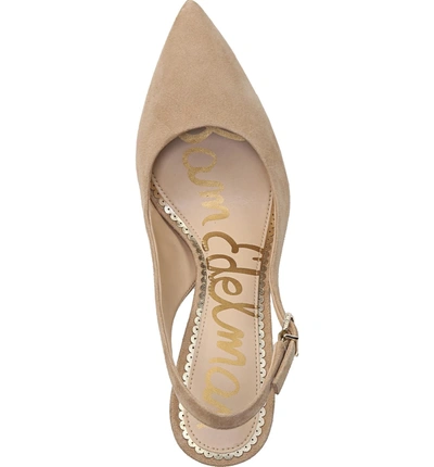 Shop Sam Edelman Hastings Slingback Pump In Oatmeal Suede Leather