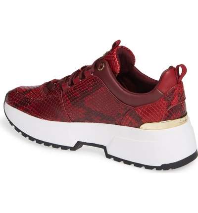 Shop Michael Michael Kors Cosmo Sneaker In Maroon