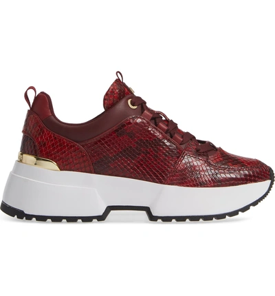 Shop Michael Michael Kors Cosmo Sneaker In Maroon