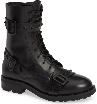 Shop Ash Witch Combat Boot In Black Leather