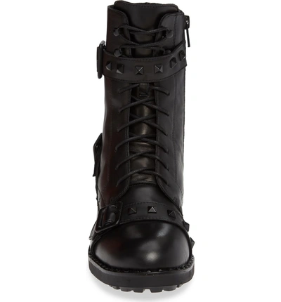 Shop Ash Witch Combat Boot In Black Leather