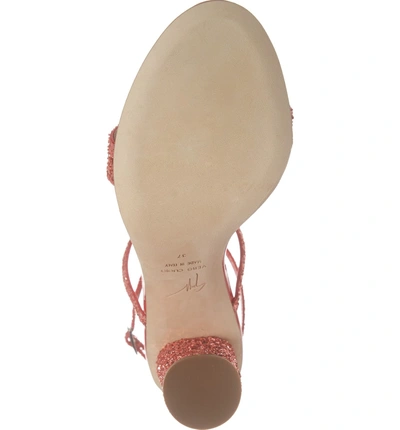 Shop Giuseppe Zanotti Glitter Heel Sandal In Coral