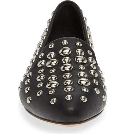 Shop Veronica Beard Griffin Pointy Toe Loafer In Black/ Silver