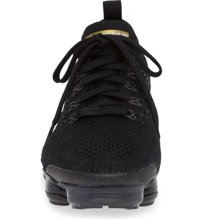 Shop Nike Air Vapormax Flyknit 2 Running Shoe In Black/ Metallic Gold- Platinum