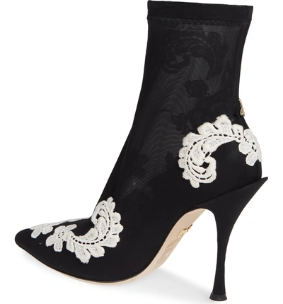 Shop Dolce & Gabbana Floral Sock Bootie In Black