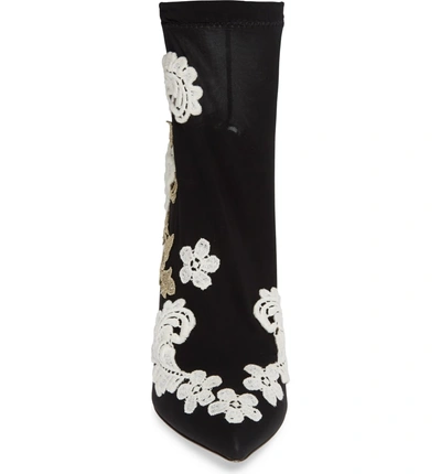 Shop Dolce & Gabbana Floral Sock Bootie In Black