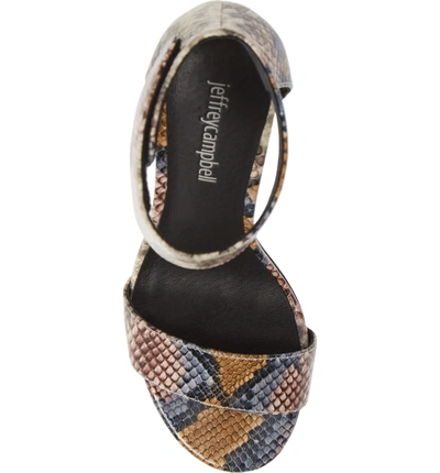 Shop Jeffrey Campbell Lindsay Ankle Strap Sandal In Grey/ Wine Snake Print Leather