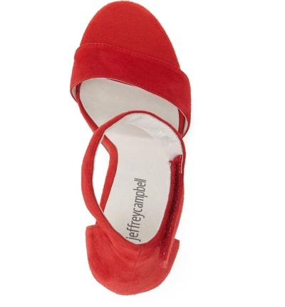 Shop Jeffrey Campbell Lindsay Ankle Strap Sandal In Red Suede