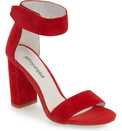 Shop Jeffrey Campbell Lindsay Ankle Strap Sandal In Red Suede