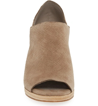 Shop Eileen Fisher Milton Peep Toe Sandal In Marmot Suede