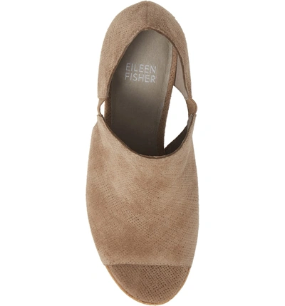Shop Eileen Fisher Milton Peep Toe Sandal In Marmot Suede