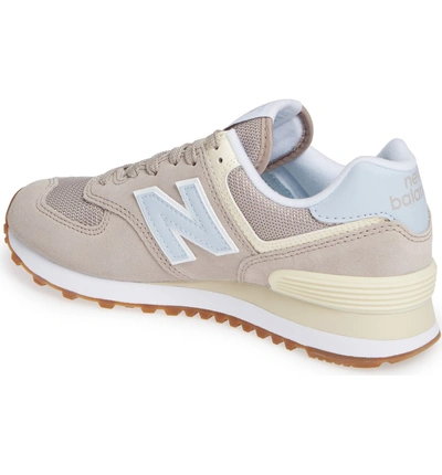 New Balance Women's Classic 574 Summer Dusk Nubuck Leather Lace Up Sneakers  In Flat White | ModeSens