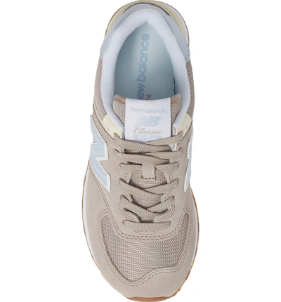 New Balance Women's Classic 574 Summer Dusk Nubuck Leather Lace Up Sneakers  In Flat White | ModeSens
