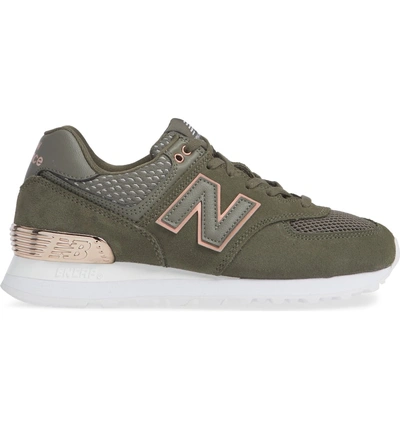 New Balance Women's 574 Rose Classic Suede Lace Up Sneakers In Green |  ModeSens