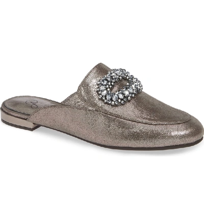 Shop Adrianna Papell Becky Embellished Mule In Pewter