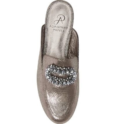 Shop Adrianna Papell Becky Embellished Mule In Pewter
