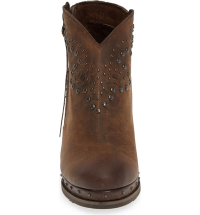 Shop Ariat Stax Studded Wedge Bootie In Russet Diamondback Tan Leather