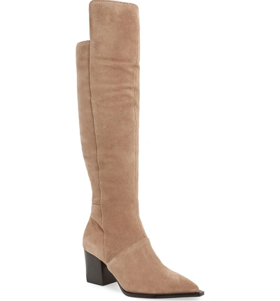 Shop Lust For Life Tania Knee High Boot In Taupe Leather