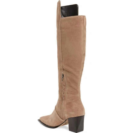 Shop Lust For Life Tania Knee High Boot In Taupe Leather