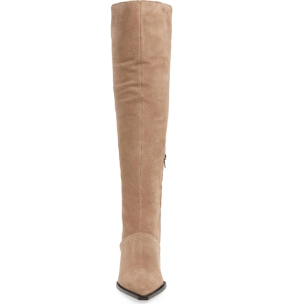 Shop Lust For Life Tania Knee High Boot In Taupe Leather