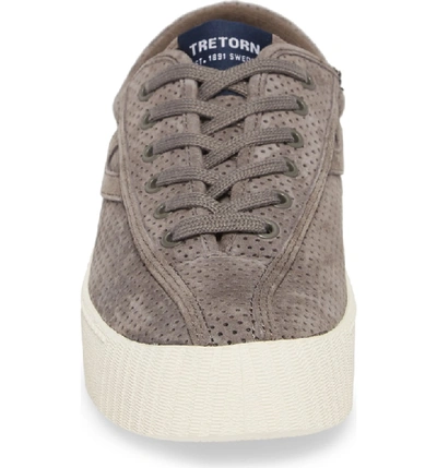 Shop Tretorn Bold Perforated Platform Sneaker In Graphite/ Graphite