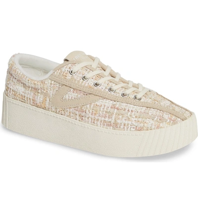 Shop Tretorn Bold Perforated Platform Sneaker In Rosado/ Cream